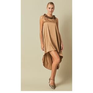 Anthropologie Endless Rose Rosette High LowDress, Size Medium